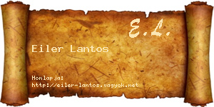 Eiler Lantos névjegykártya